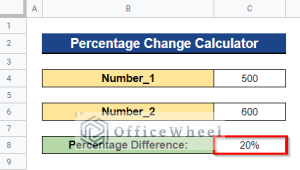 Calculate Percentage Difference Between Two Numbers in Google Sheets