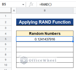 Generate Random Numbers or Text Between Limits in Google Sheets