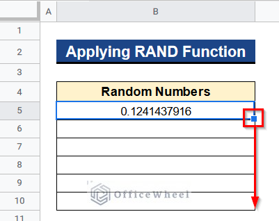Applying RAND Function to Generate Random Numbers or Text Between Limits in Google Sheets