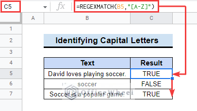Identifying Uppercase Letters in Text Strings