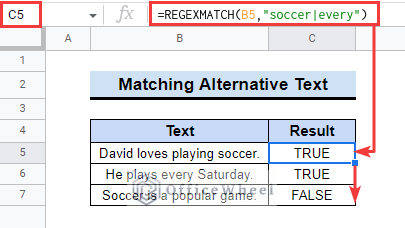 Matching Alternative Texts in Text Strings