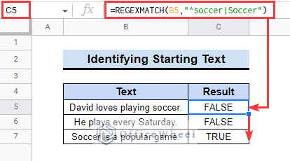 Identifying Strings Starting with Particular Text