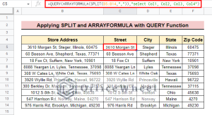 How to Split Address in Google Sheets (3 Easy Methods)