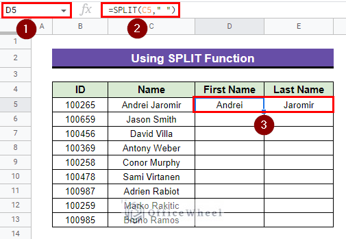 SPLIT function gives output