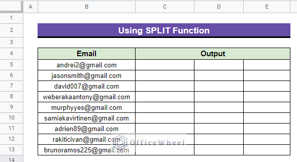 dataset to use SPLIT function For Multiple Types of Delimiters in google sheets