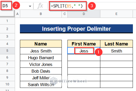Inserting Formula in Cell D5