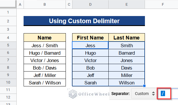 Inserting Space/Space As Custom Delimiter