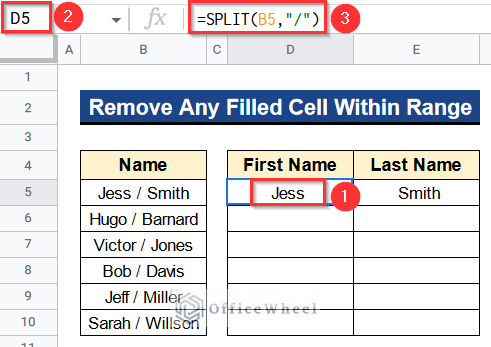 Inserting Formula in Cell D5