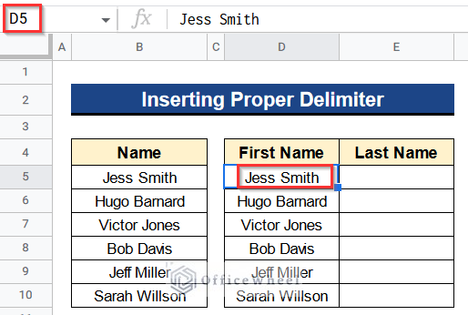 Pasting All Values into Column D