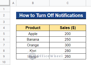 How to Turn Off Notifications in Google Sheets