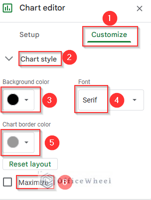 Editing Chart Style under Chart Editor Window