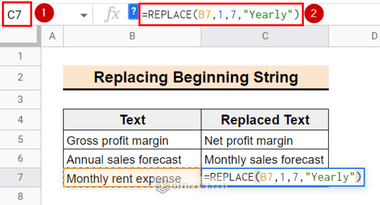 How to Use REPLACE Function in Google Sheets (4 Examples)