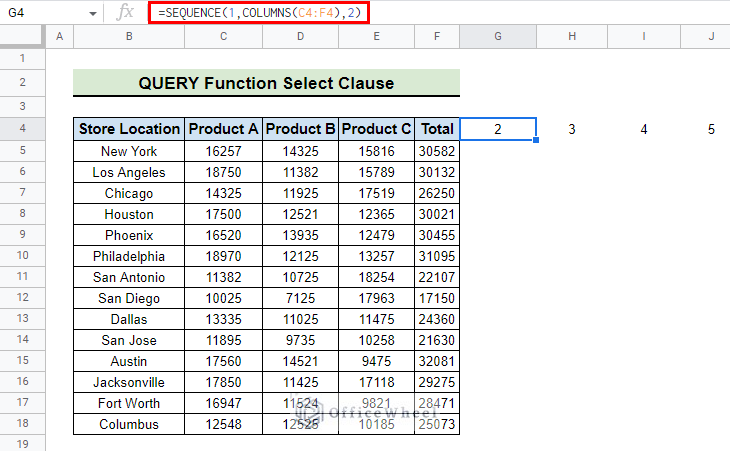 insert sequence function to generate column numbers to sum dynamically
