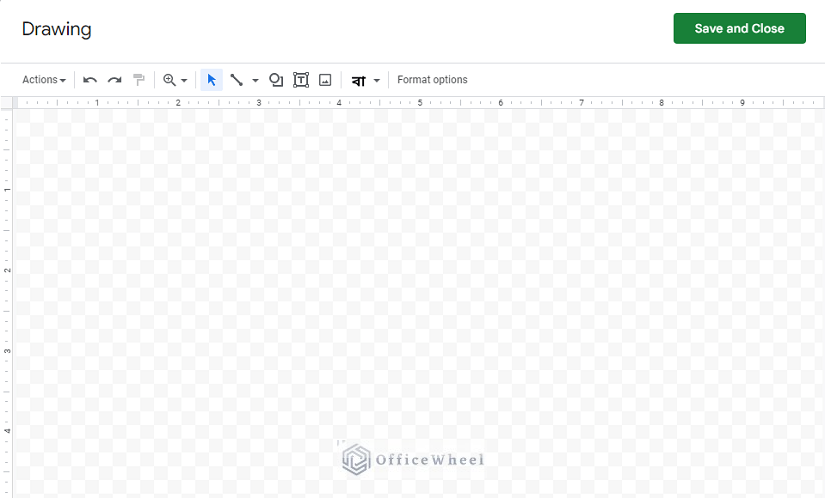 window of drawing tool appeared in google sheets 