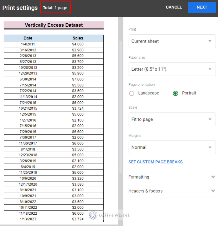 How To Print Google Sheets On One Page