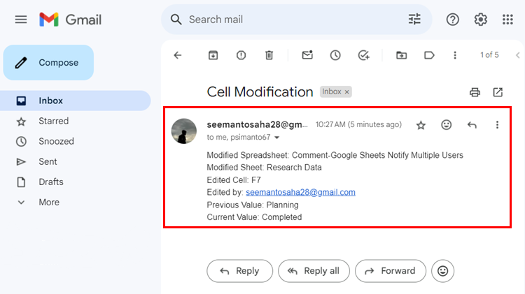 Emails Sent to Multiple Users